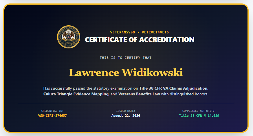 VeteransVSO Certificate of Accreditation